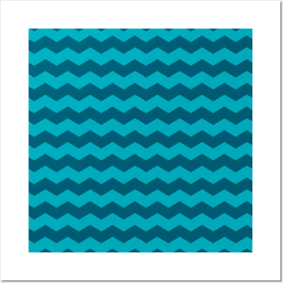 Teal Chevrons Posters and Art